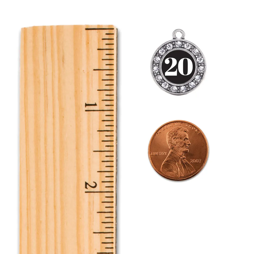 Silver Basketball Hoop - Sports Number 20 Circle Charm Toggle Bracelet